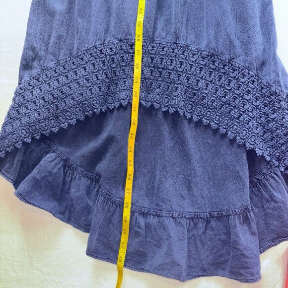 Sea Spice Blue Crochet Accent High-Low Dress - Size S - Picture 5 of 10